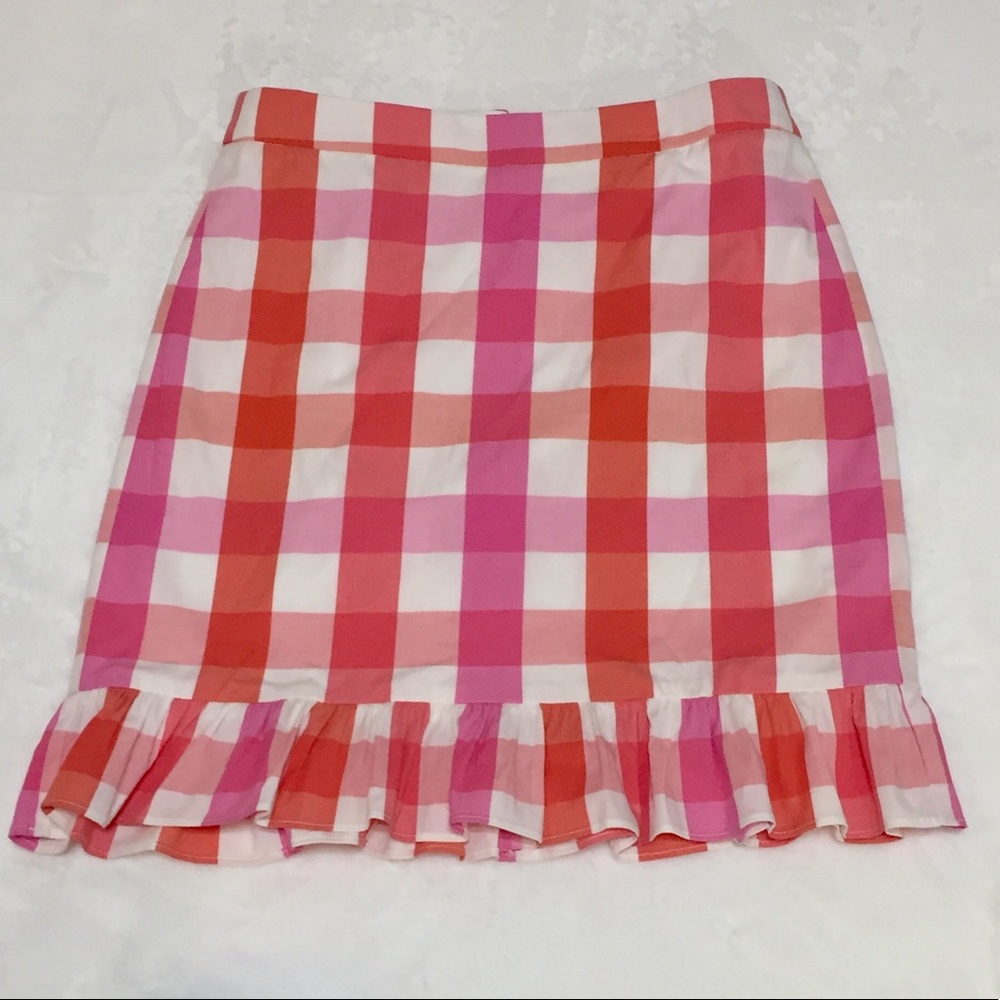 J Crew Cotton Skirt With Ruffled Hem